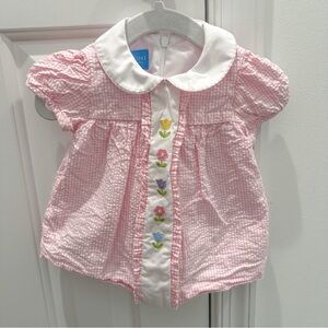 Anavini pink seersucker floral bubble 3m